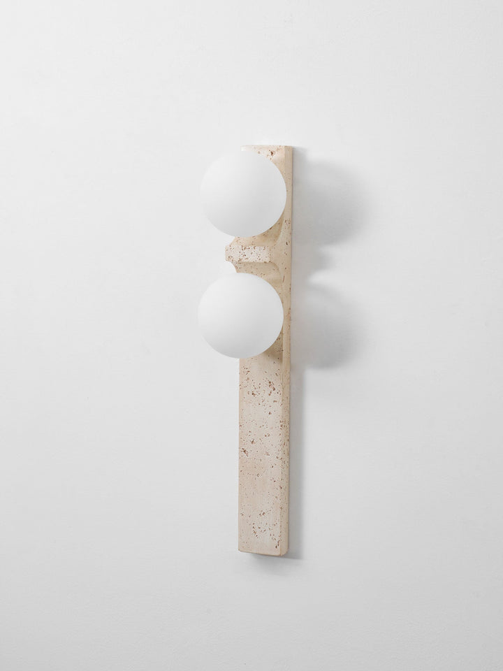 Asymmetrical Travertine Wall Sconce