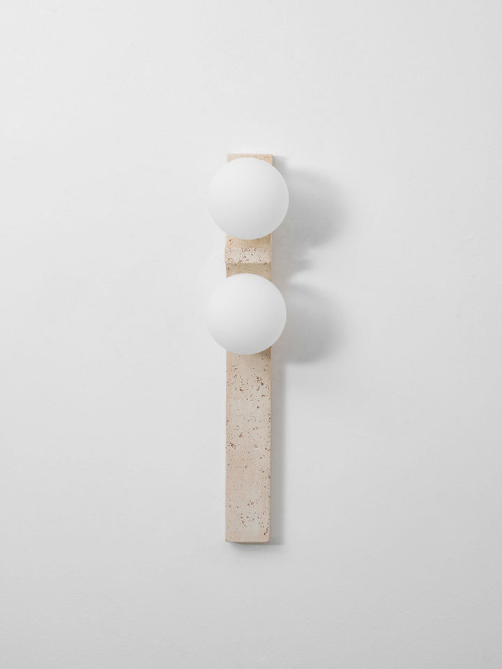 Asymmetrical Travertine Wall Sconce