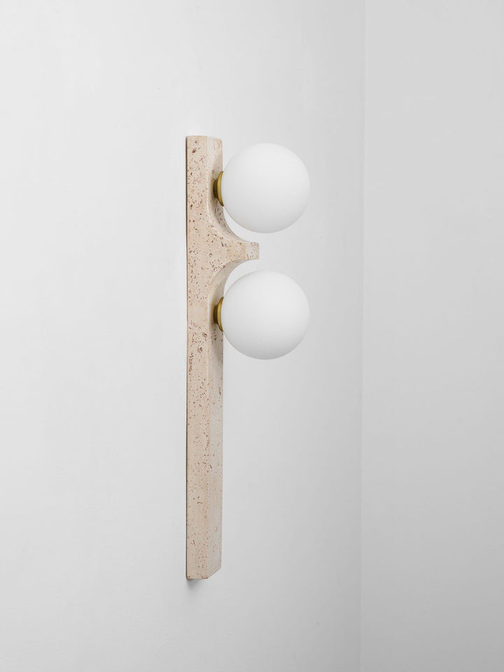 Asymmetrical Travertine Wall Sconce