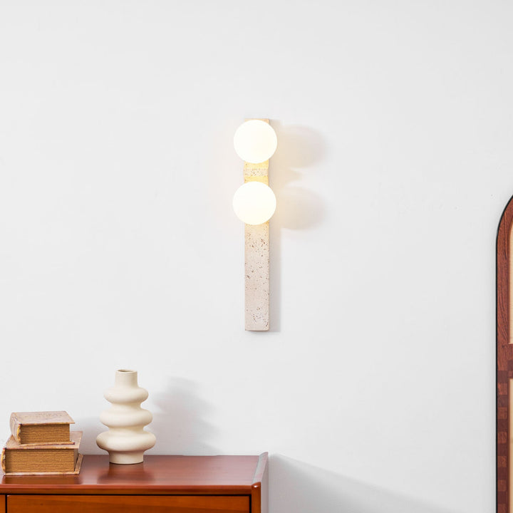 Asymmetrical Travertine Wall Sconce