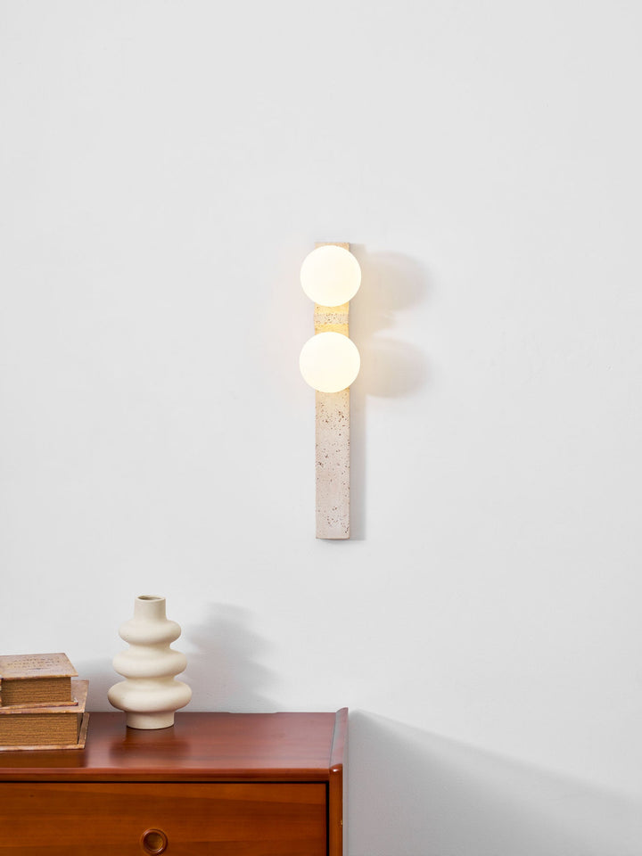 Asymmetrical Travertine Wall Sconce