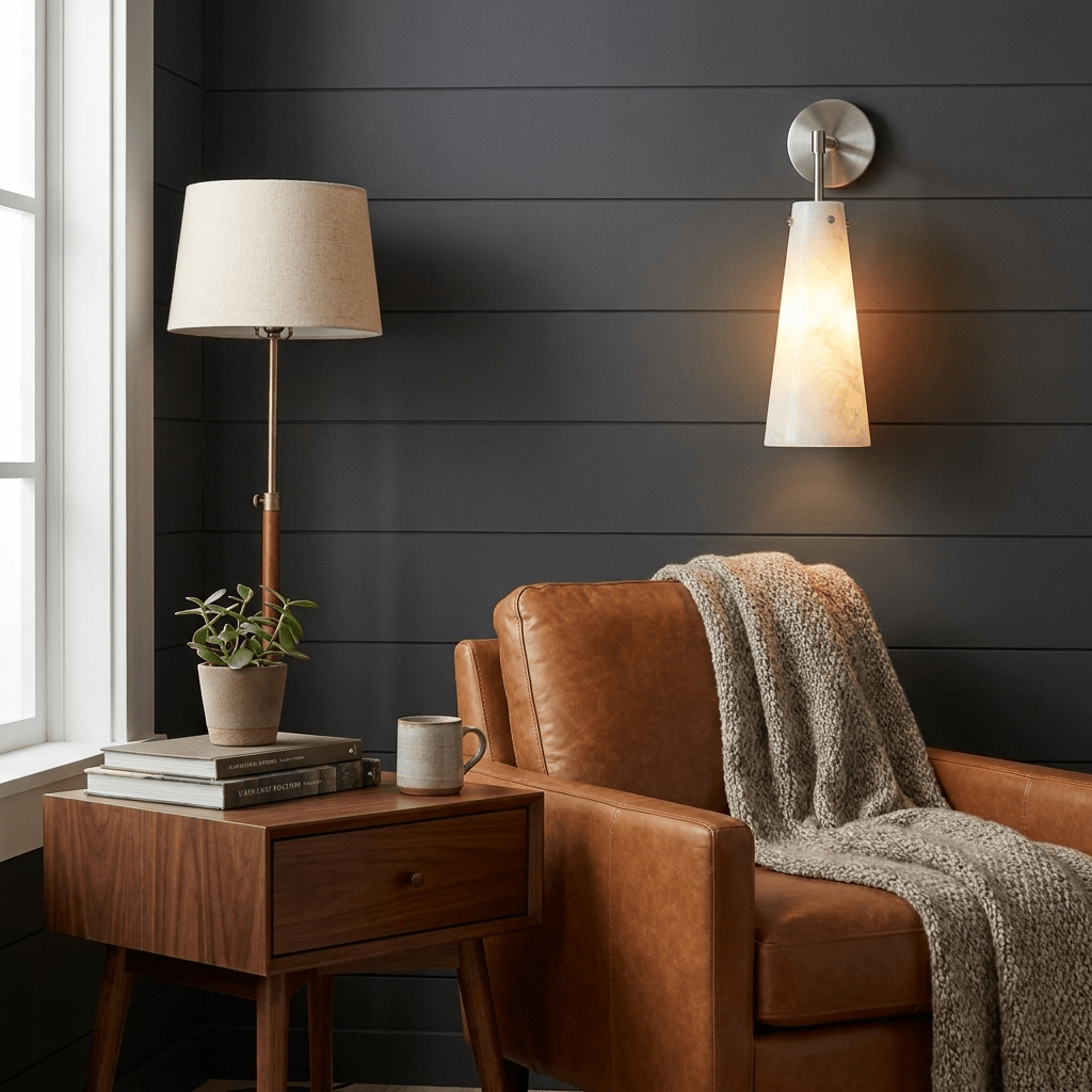 Aurelia Alabaster Cone Wall Sconce