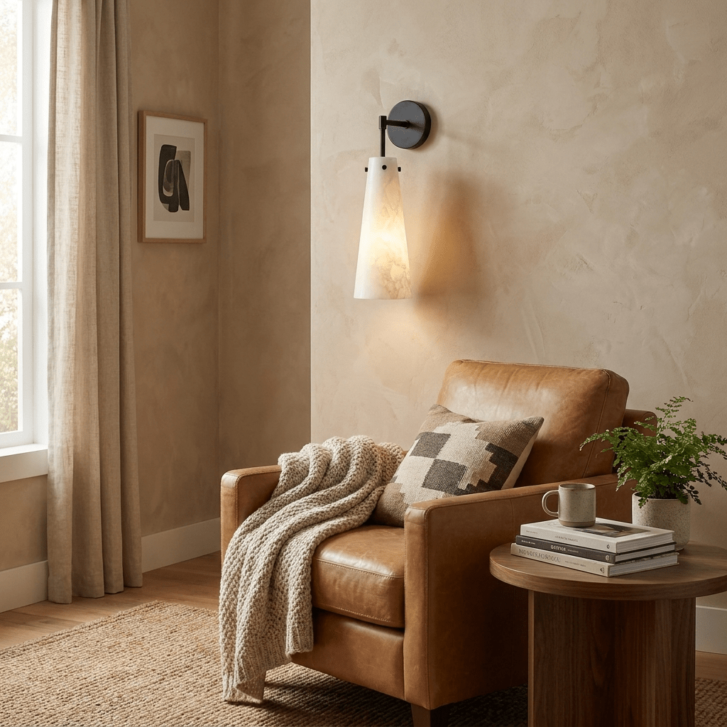 Aurelia Alabaster Cone Wall Sconce