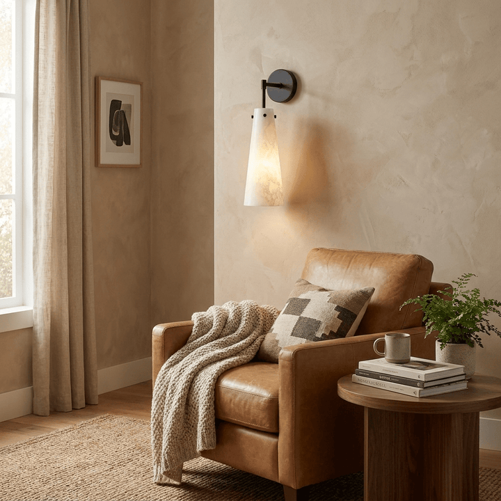Aurelia Alabaster Cone Wall Sconce