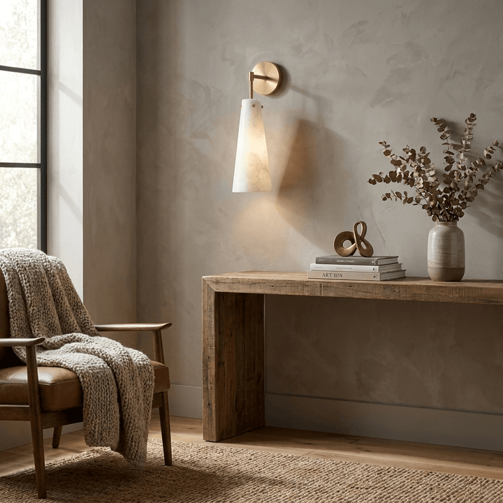 Aurelia Alabaster Cone Wall Sconce
