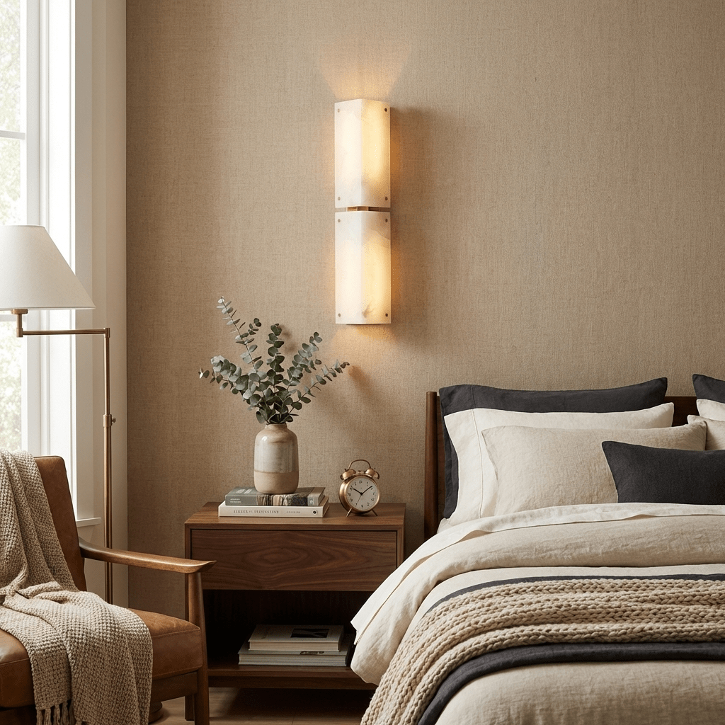 Aurelia Double Panel Alabaster Wall Light