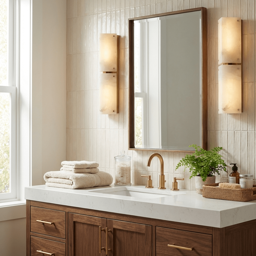 Aurelia Double Panel Alabaster Wall Light