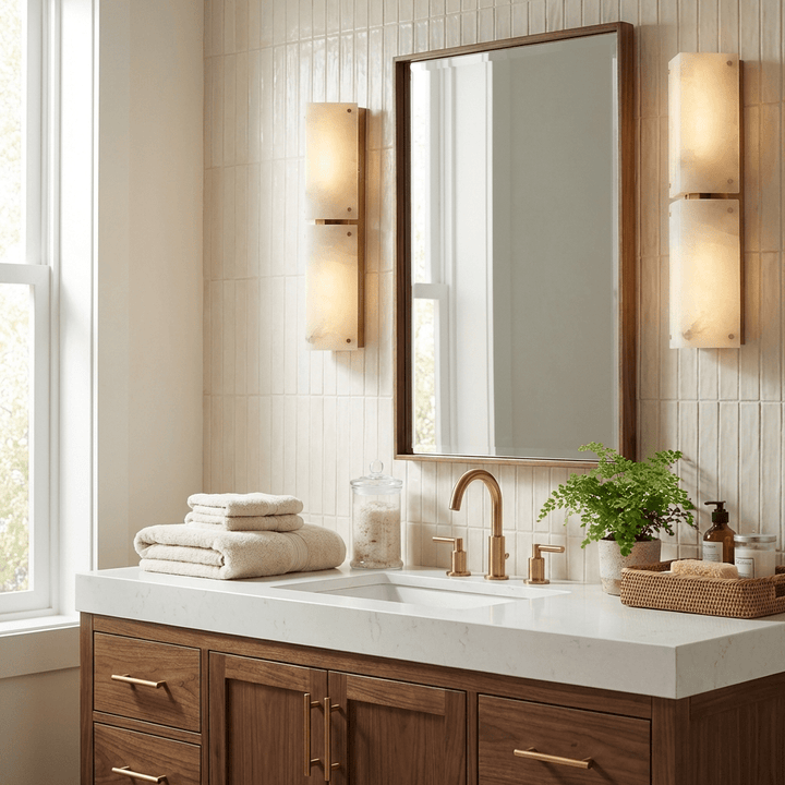 Aurelia Double Panel Alabaster Wall Light