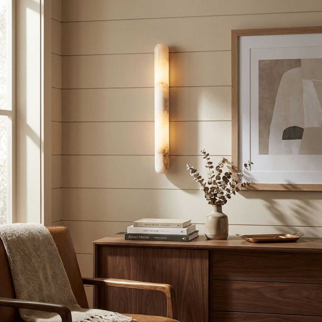 Aurelia Slim Alabaster Linear Wall Light