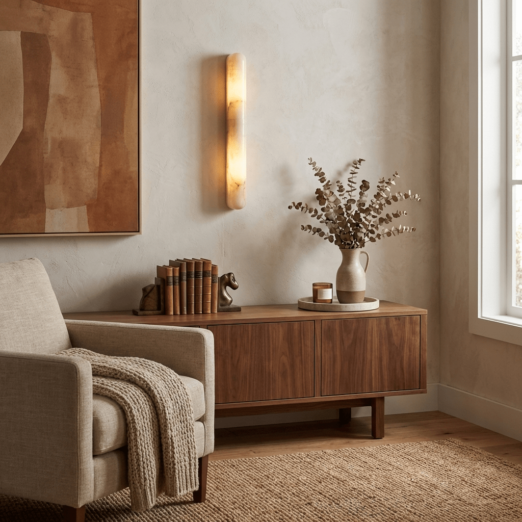 Aurelia Slim Alabaster Linear Wall Light