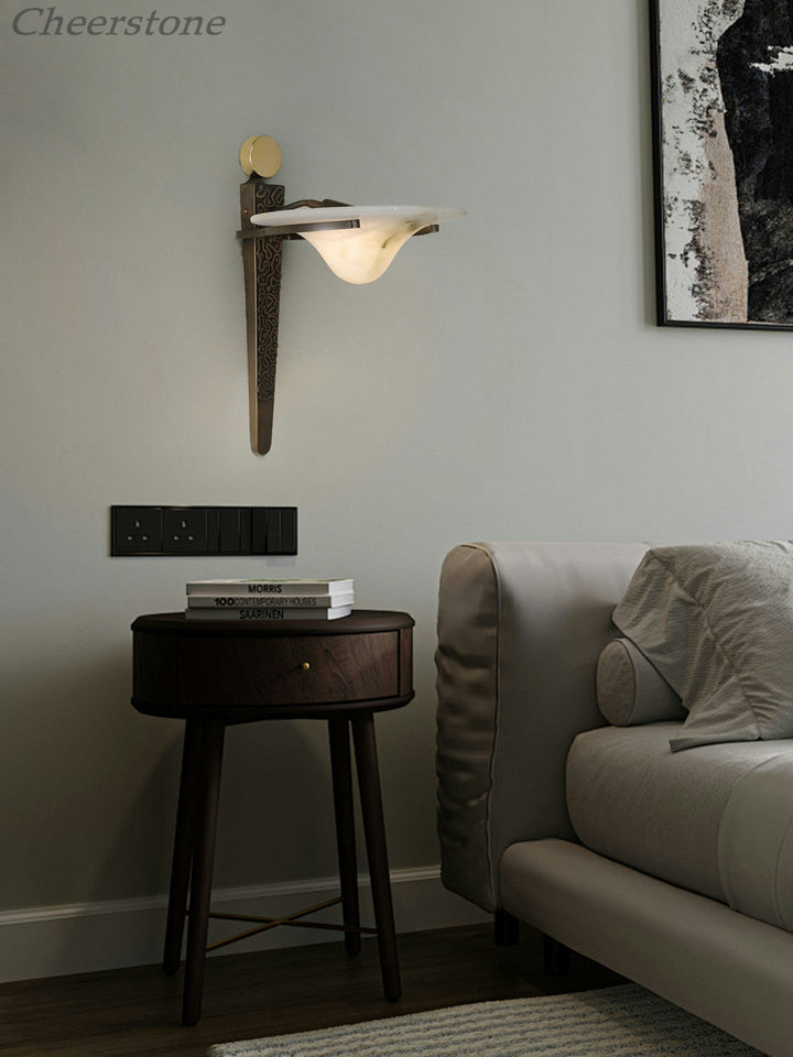 Aurelian Crest Alabaster Wall Sconce