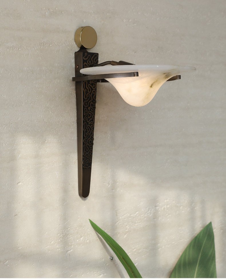Aurelian Crest Alabaster Wall Sconce