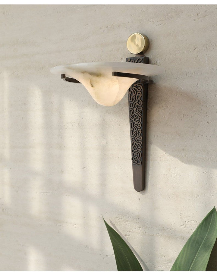 Aurelian Crest Alabaster Wall Sconce