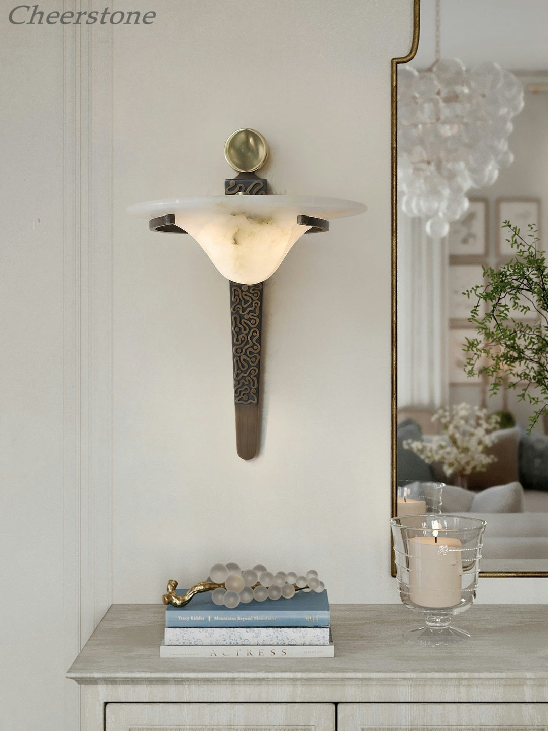 Aurelian Crest Alabaster Wall Sconce