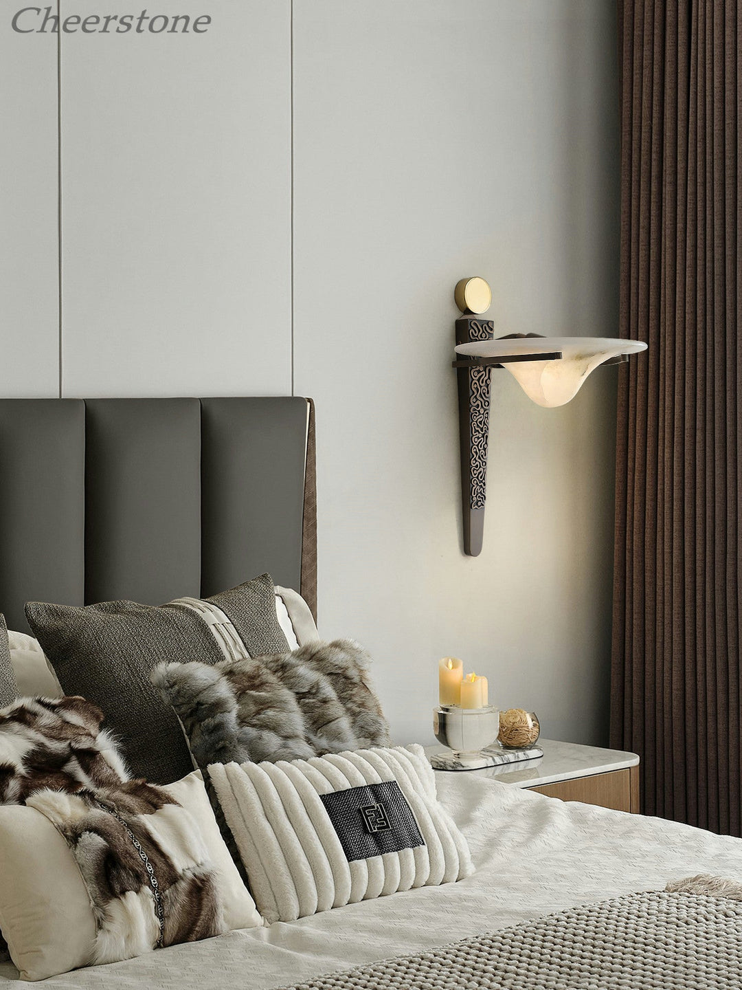 Aurelian Crest Alabaster Wall Sconce