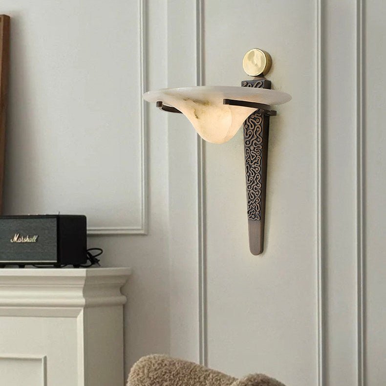 Aurelian Crest Alabaster Wall Sconce
