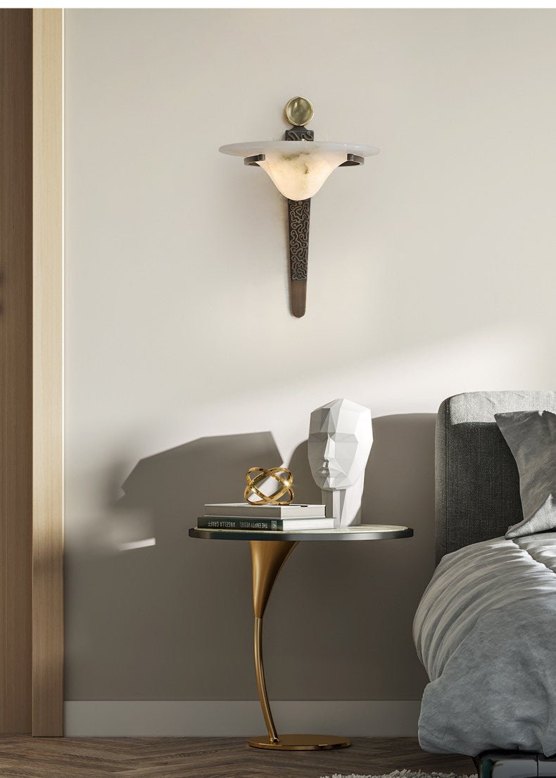 Aurelian Crest Alabaster Wall Sconce