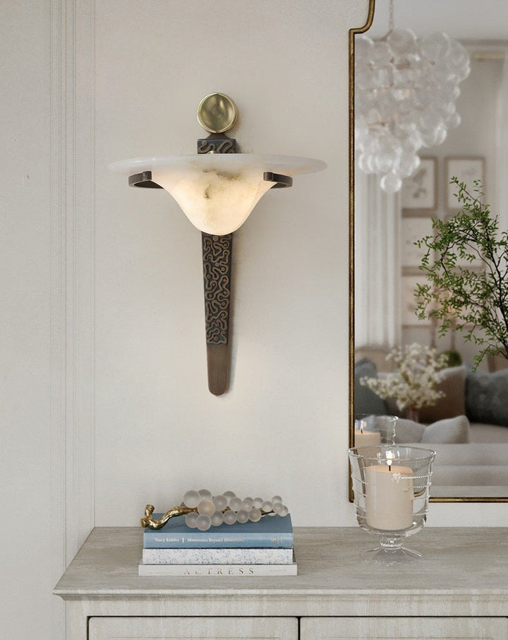 Aurelian Crest Alabaster Wall Sconce