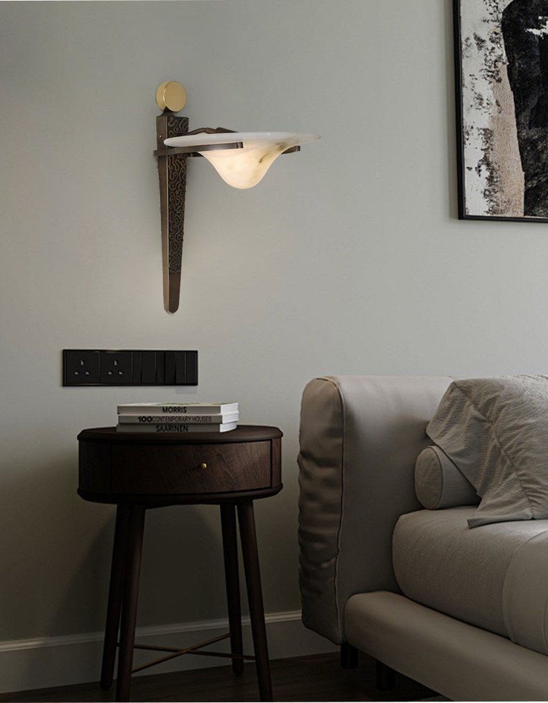 Aurelian Crest Alabaster Wall Sconce