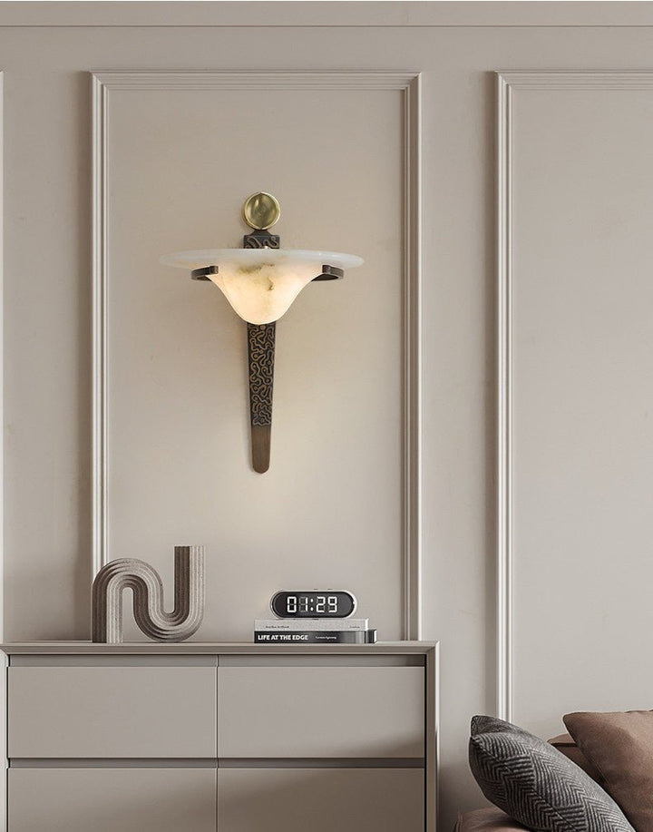 Aurelian Crest Alabaster Wall Sconce