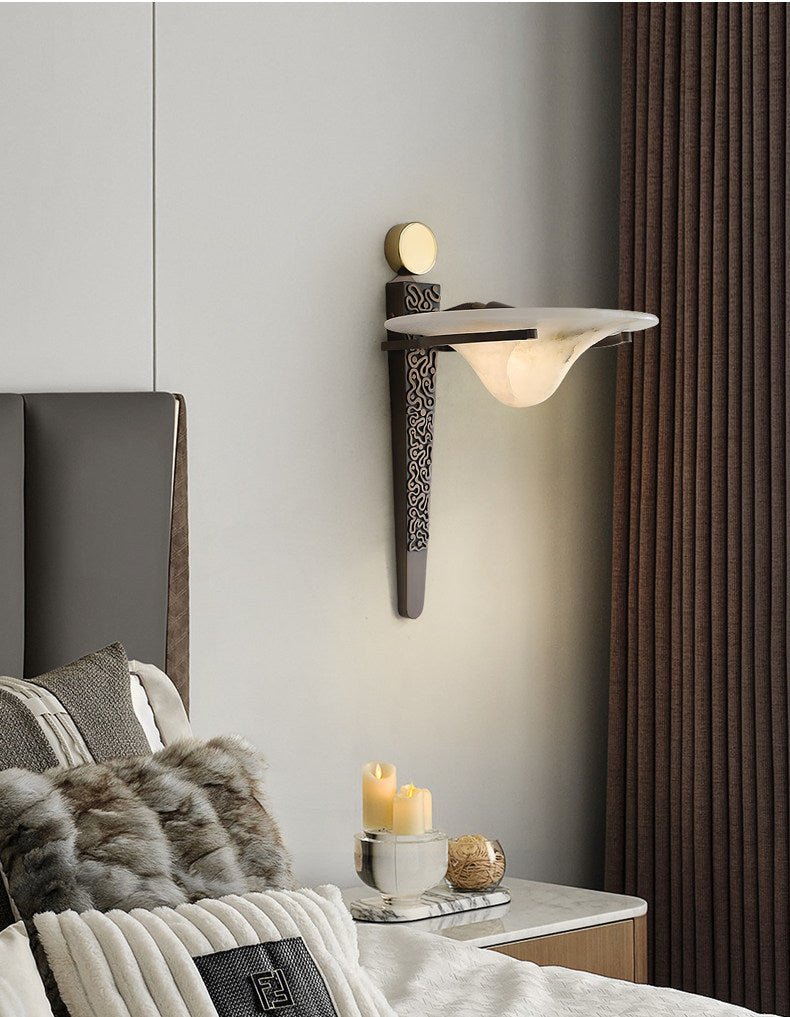 Aurelian Crest Alabaster Wall Sconce