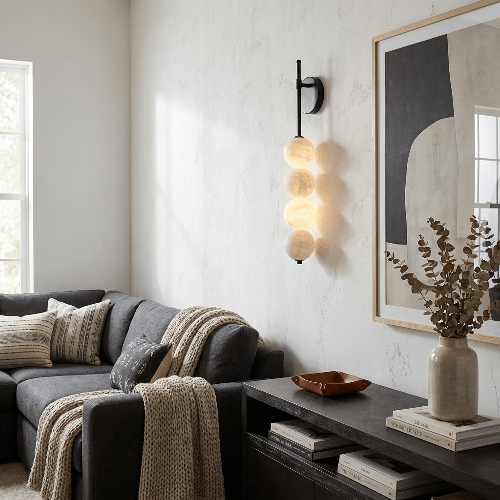 Aurelle Alabaster Wall Sconce