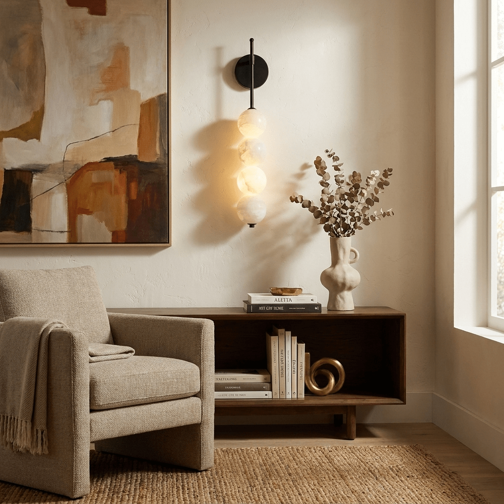 Aurelle Alabaster Wall Sconce