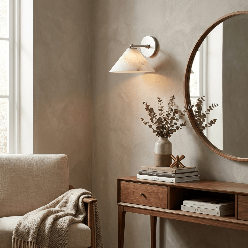 Aveline Alabaster Cone Wall Sconce