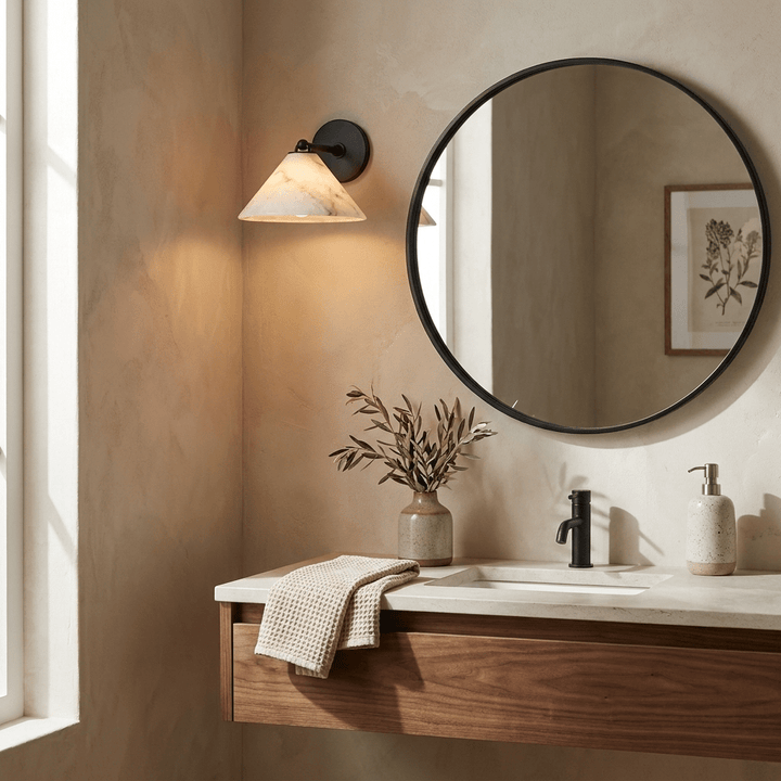 Aveline Alabaster Cone Wall Sconce