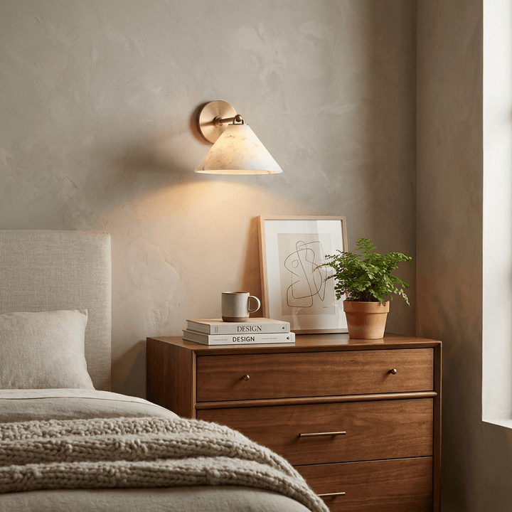 Aveline Alabaster Cone Wall Sconce