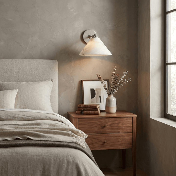 Aveline Alabaster Cone Wall Sconce