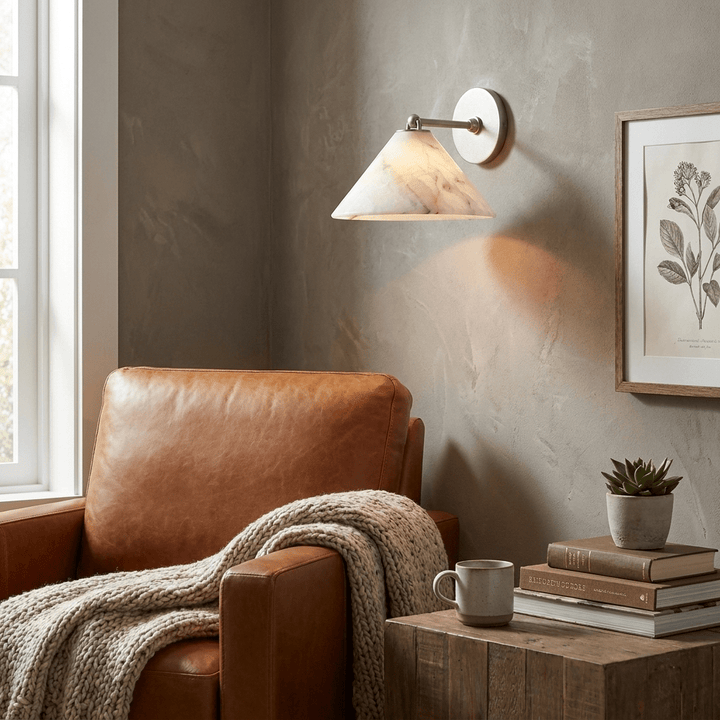Aveline Alabaster Cone Wall Sconce
