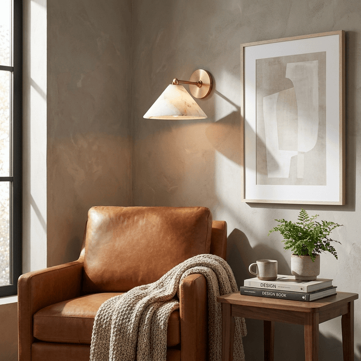 Aveline Alabaster Cone Wall Sconce