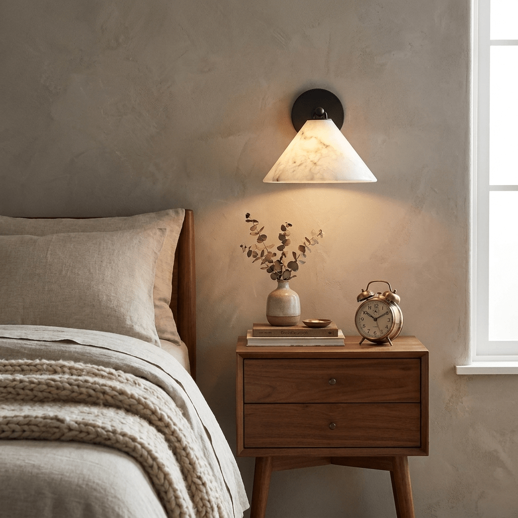 Aveline Alabaster Cone Wall Sconce