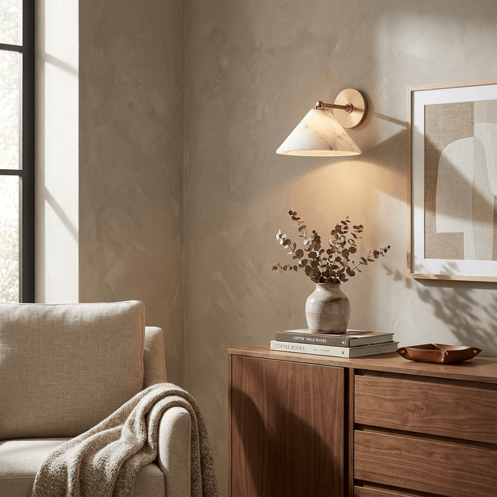 Aveline Alabaster Cone Wall Sconce
