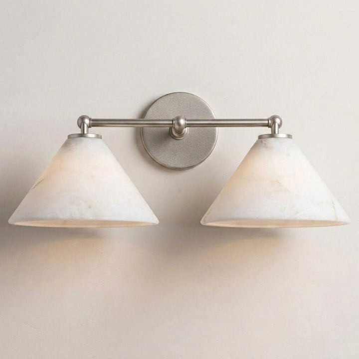 Aveline Alabaster Double Cone Wall Sconce