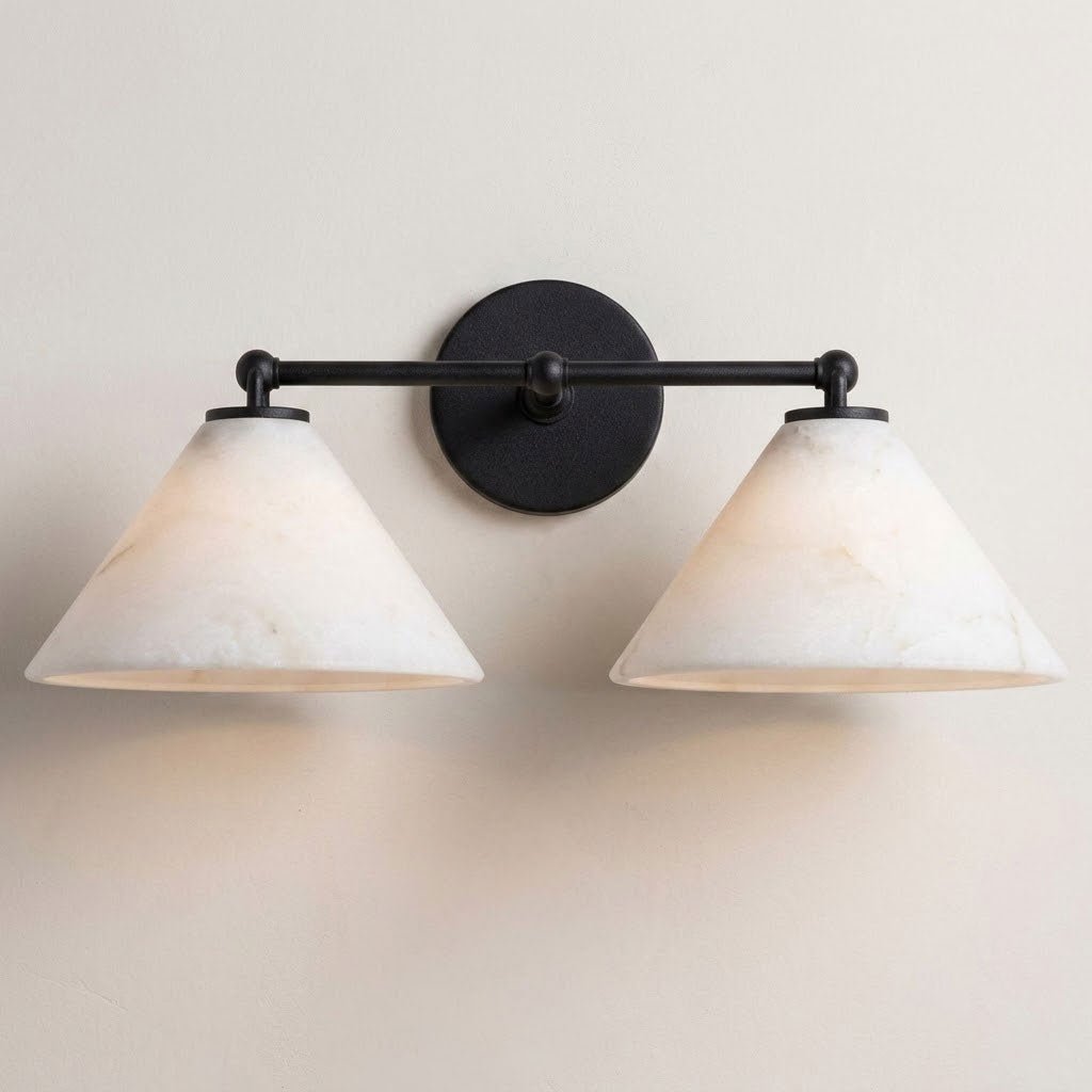 Aveline Alabaster Double Cone Wall Sconce