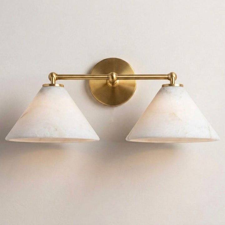 Aveline Alabaster Double Cone Wall Sconce