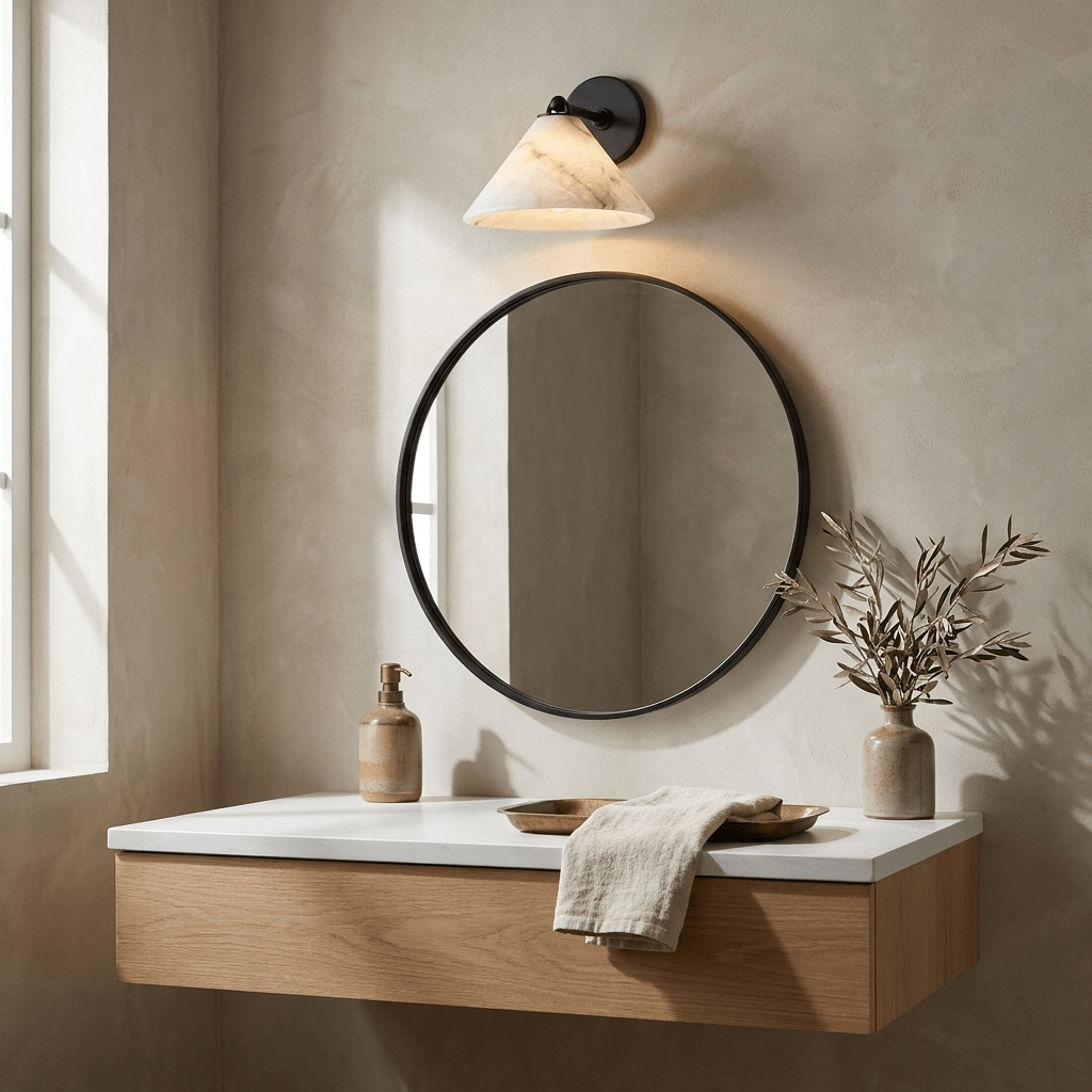 Aveline Alabaster Cone Wall Sconce