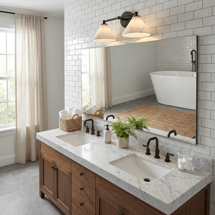 Aveline Alabaster Double Cone Wall Sconce
