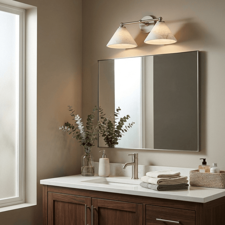 Aveline Alabaster Double Cone Wall Sconce