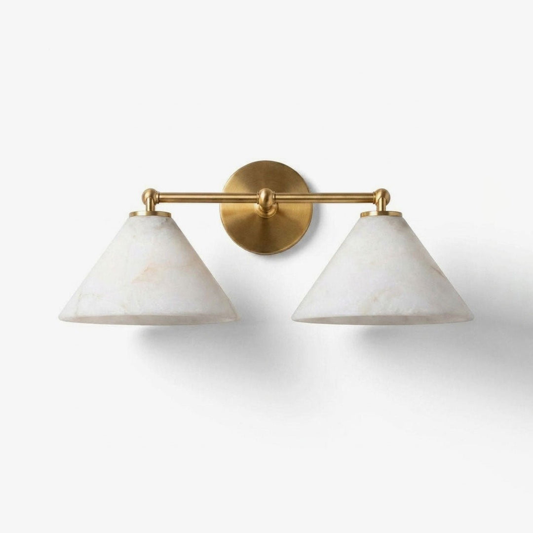 Aveline Alabaster Double Cone Wall Sconce