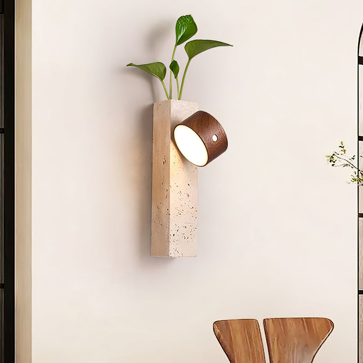 Axis Wood Rechargeable Wall Light