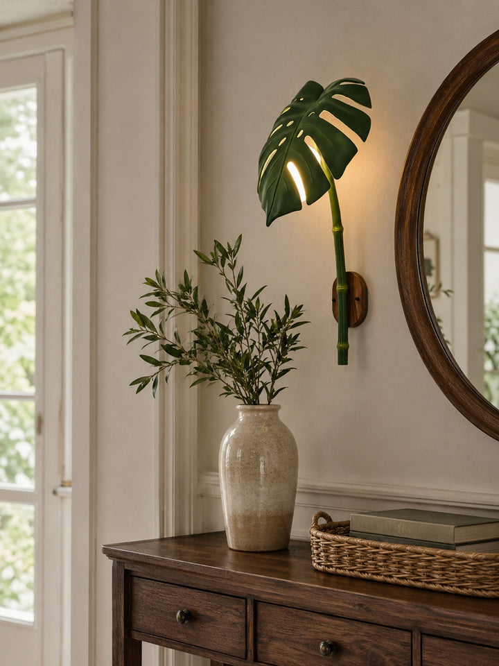 Tropical Monstera Leaf Wall Light