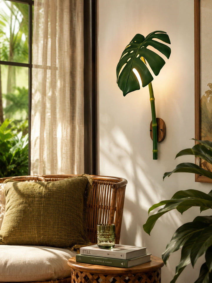Tropical Monstera Leaf Wall Light