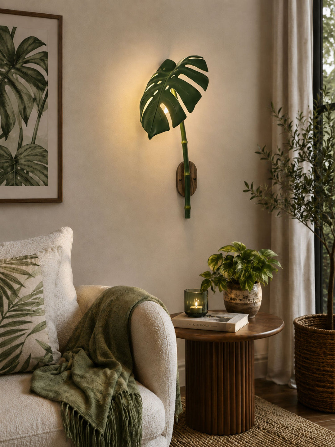 Tropical Monstera Leaf Wall Light