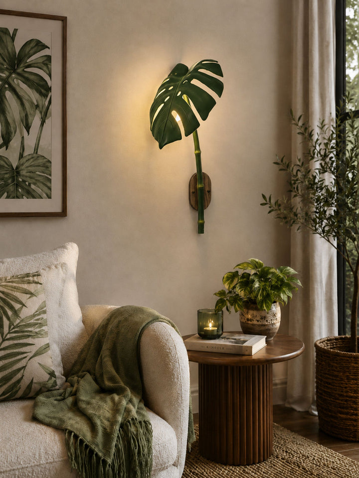 Tropical Monstera Leaf Wall Light