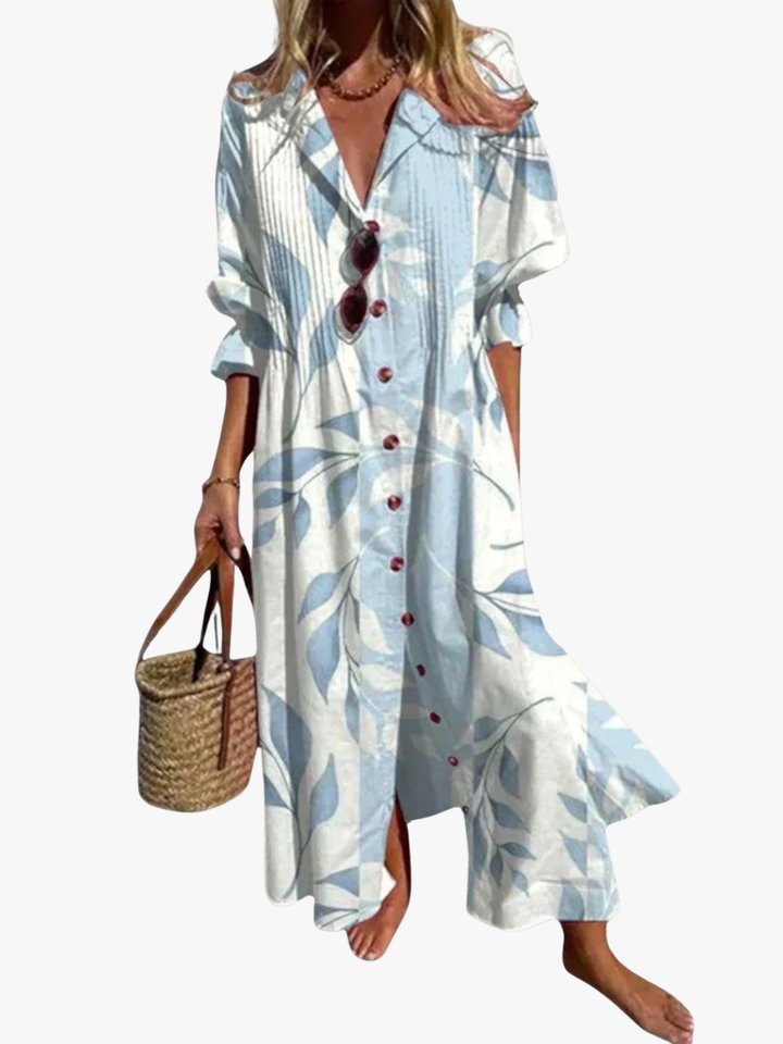 MINIMALISTISCHE VLOEIENDE MAXI-JURK VOOR VROUWEN
