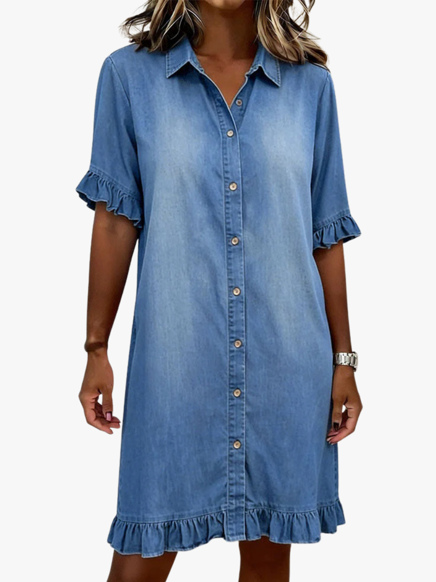 MODERNE DENIM MIDIJURK VOOR VROUWEN