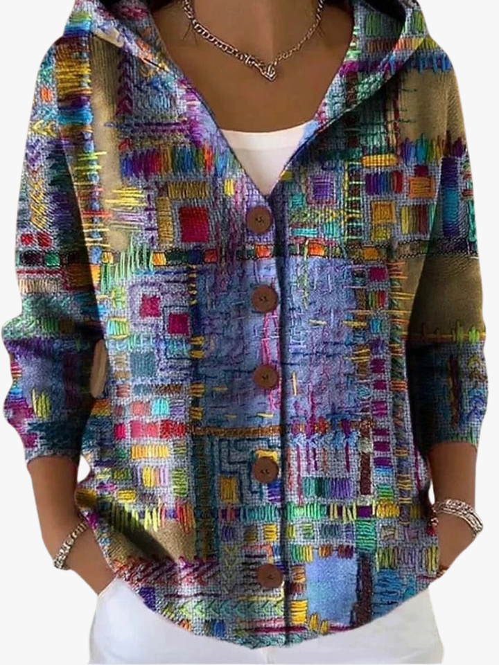PATCHWORK HOODED VEST VOOR VROUWEN